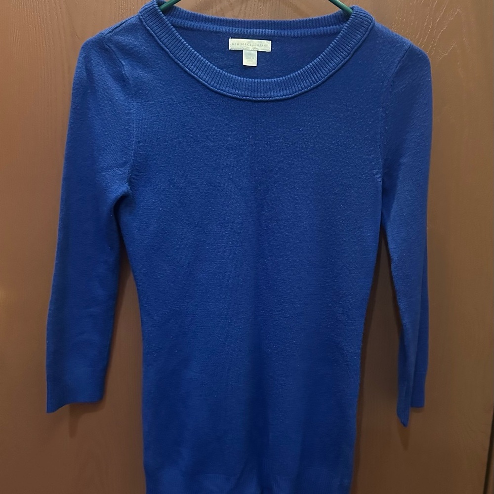 New York & Company Royal Blue Knit Top